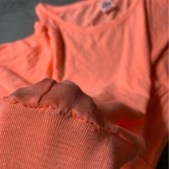 Pink Victoria's Secret Long sleeve T-shirt Burnout Orange Size Large - Picture 7 of 8